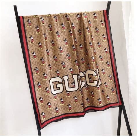 gucci mickey mouse silk scarf|Gucci silk scarf women.